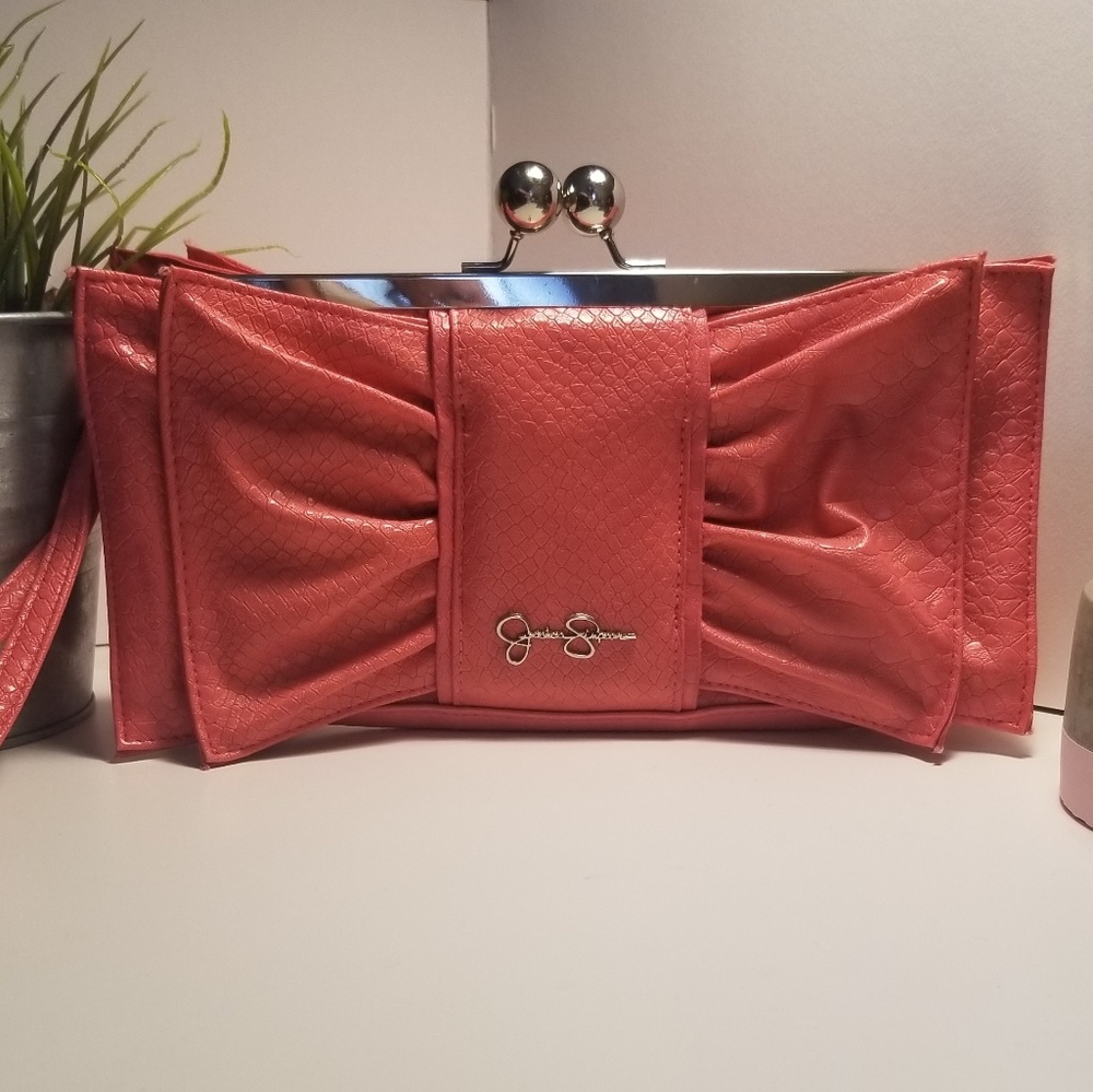 Jessica Simpson Bow wristlet clutch 